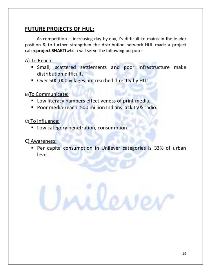 hindustan unilever limited project filetype